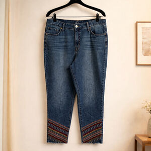 0103 Style & Company Size 16 EUC Embroidery on bottom of both legs.